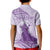 Personalised Hawaii Monk Seal Kid Polo Shirt Polynesian Tattoo With Tropical Flowers - Purple Pastel