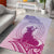 Personalised Hawaii Monk Seal Area Rug Polynesian Tattoo With Tropical Flowers - Purple Gradient