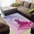 Personalised Hawaii Monk Seal Area Rug Polynesian Tattoo With Tropical Flowers - Purple Gradient