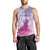 Personalised Hawaii Monk Seal Men Tank Top Polynesian Tattoo With Tropical Flowers - Purple Gradient