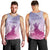 Personalised Hawaii Monk Seal Men Tank Top Polynesian Tattoo With Tropical Flowers - Purple Gradient