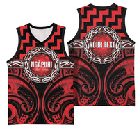 Aotearoa Ngapuhi Personalised Basketball Jersey Maori Iwi Poutama Puhoro Tattoo