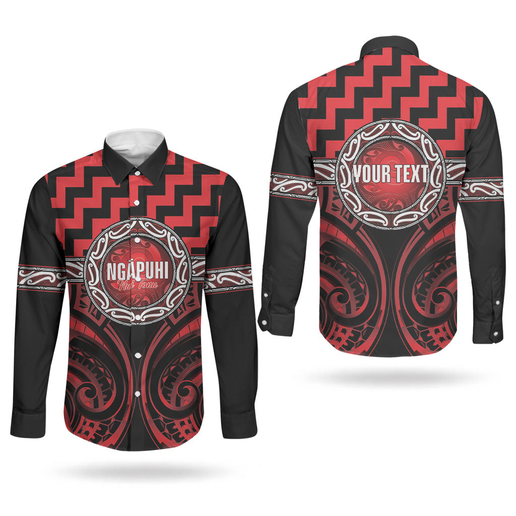 Aotearoa Ngapuhi Personalised Couples Matching Long Sleeve Bodycon Dress and Long Sleeve Button Shirt Maori Iwi Poutama Puhoro Tattoo