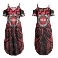 Aotearoa Ngapuhi Personalised Couples Matching Summer Maxi Dress and Hawaiian Shirt Maori Iwi Poutama Puhoro Tattoo