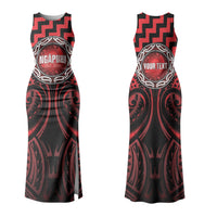 Aotearoa Ngapuhi Personalised Couples Matching Tank Maxi Dress and Hawaiian Shirt Maori Iwi Poutama Puhoro Tattoo