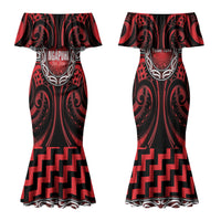Aotearoa Ngapuhi Personalised Family Matching Mermaid Dress and Hawaiian Shirt Maori Iwi Poutama Puhoro Tattoo