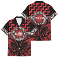 Aotearoa Ngapuhi Personalised Family Matching Off Shoulder Short Dress and Hawaiian Shirt Maori Iwi Poutama Puhoro Tattoo