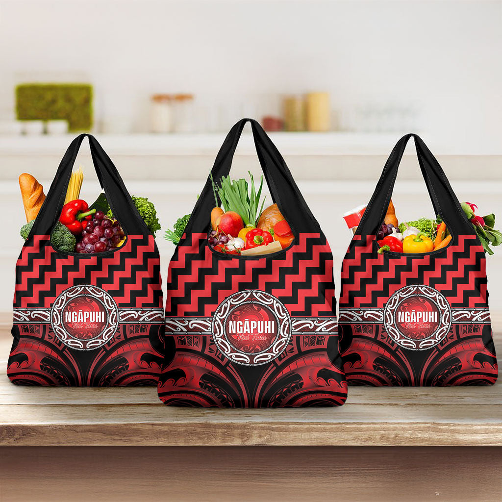 Aotearoa Ngapuhi Grocery Bag Maori Iwi Poutama Puhoro Tattoo