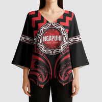 Aotearoa Ngapuhi Personalised Kimono Sleeve Blouse Maori Iwi Poutama Puhoro Tattoo