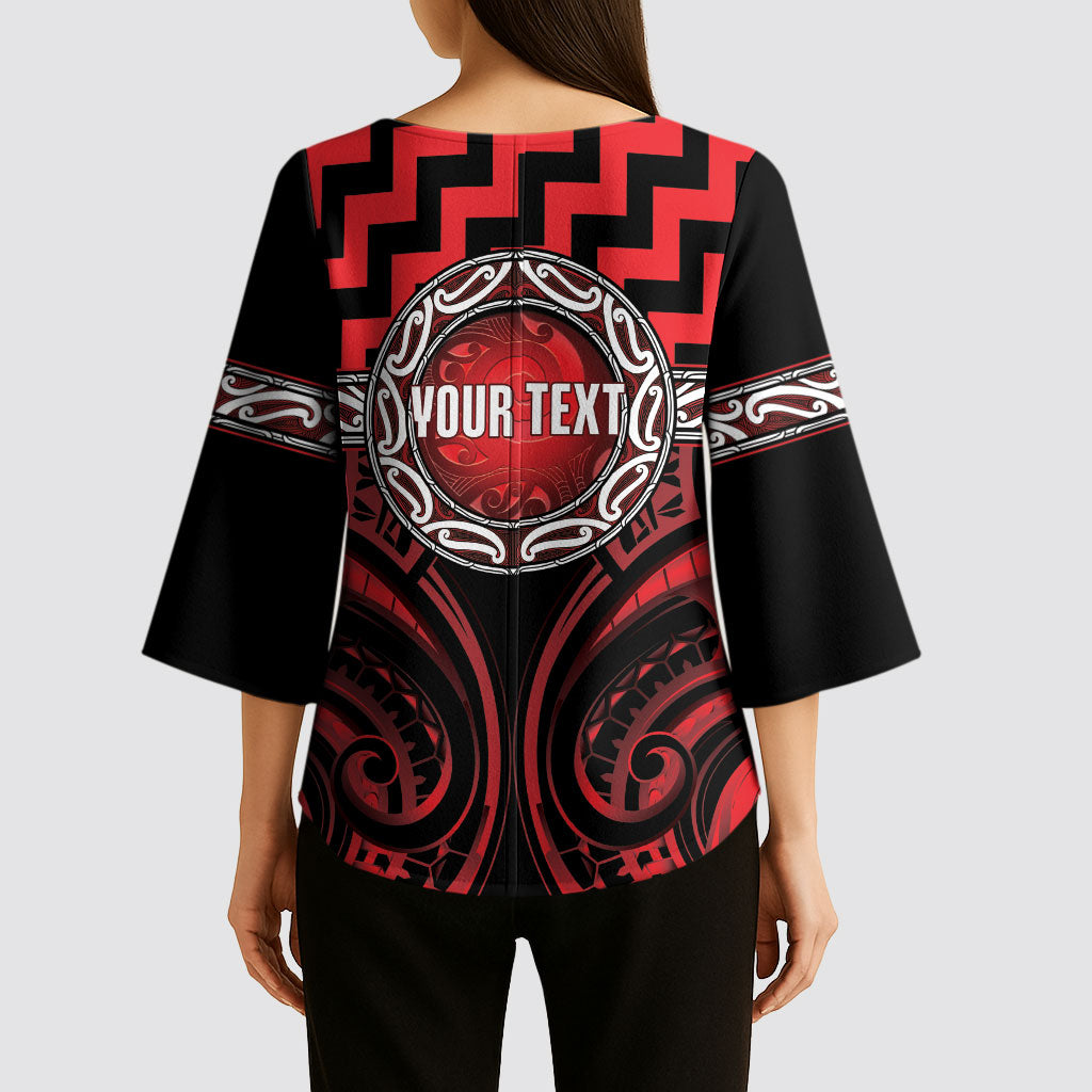 Aotearoa Ngapuhi Personalised Kimono Sleeve Blouse Maori Iwi Poutama Puhoro Tattoo