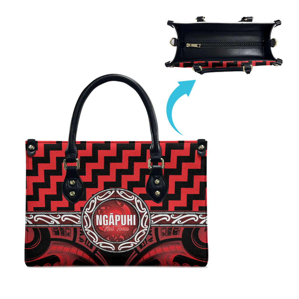 Aotearoa Ngapuhi Leather Bag Maori Iwi Poutama Puhoro Tattoo