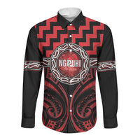 Aotearoa Ngapuhi Personalised Long Sleeve Button Shirt Maori Iwi Poutama Puhoro Tattoo