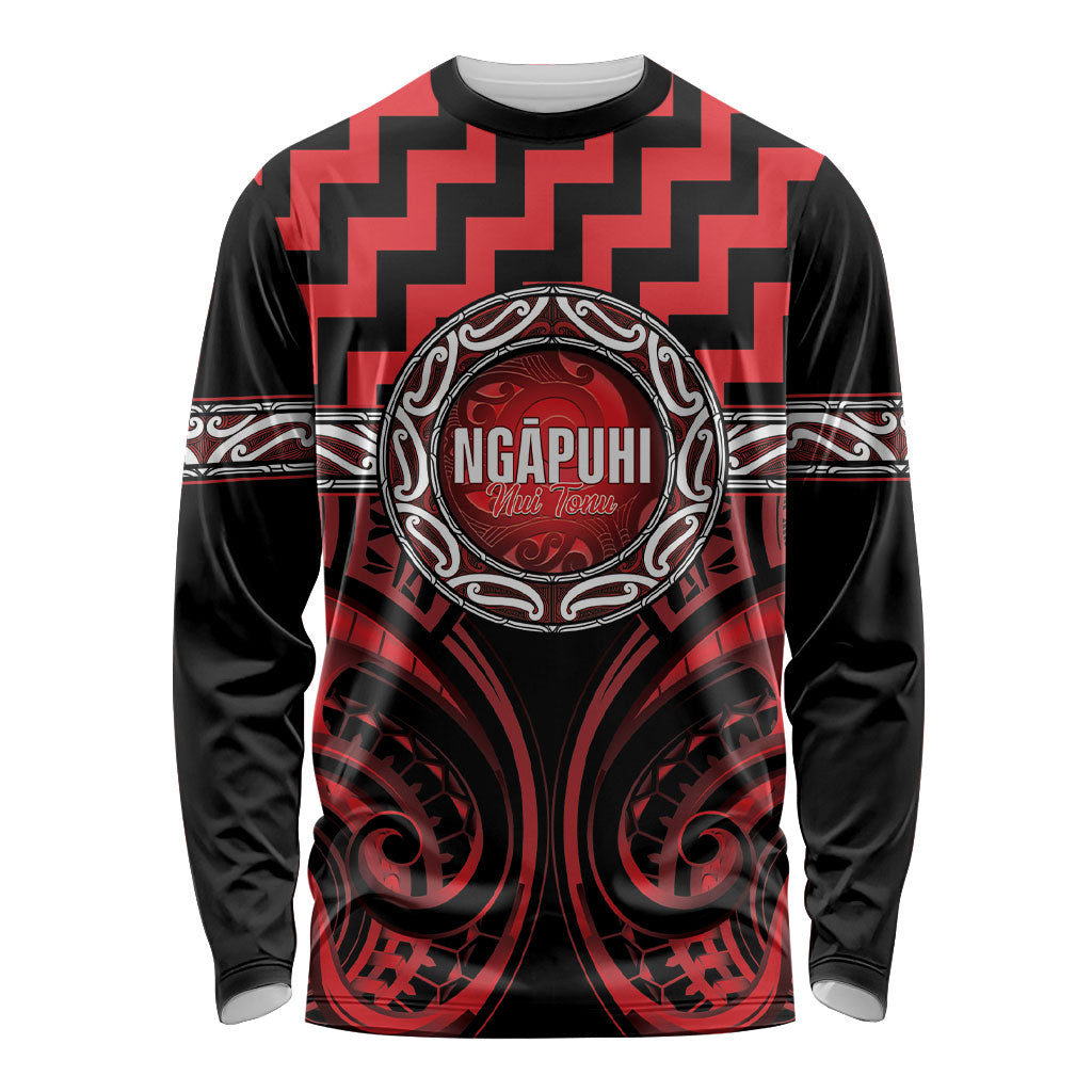 Aotearoa Ngapuhi Personalised Long Sleeve Shirt Maori Iwi Poutama Puhoro Tattoo