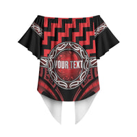 Aotearoa Ngapuhi Personalised Off Shoulder Wrap Waist Top Maori Iwi Poutama Puhoro Tattoo