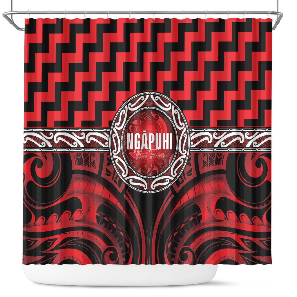 Aotearoa Ngapuhi Shower Curtain Maori Iwi Poutama Puhoro Tattoo
