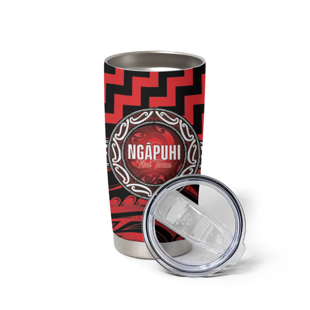 Aotearoa Ngapuhi Personalised Tumbler Cup Maori Iwi Poutama Puhoro Tattoo