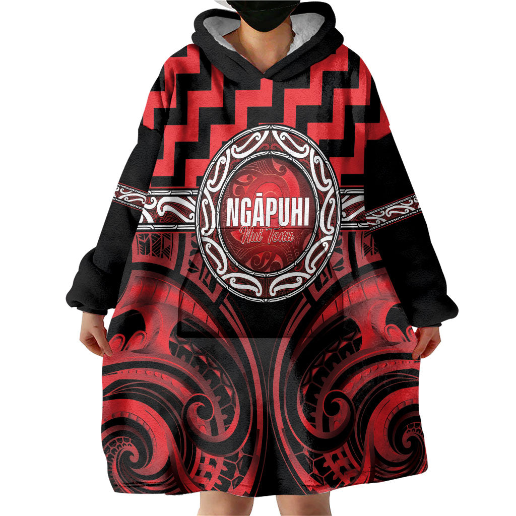 Aotearoa Ngapuhi Personalised Wearable Blanket Hoodie Maori Iwi Poutama Puhoro Tattoo