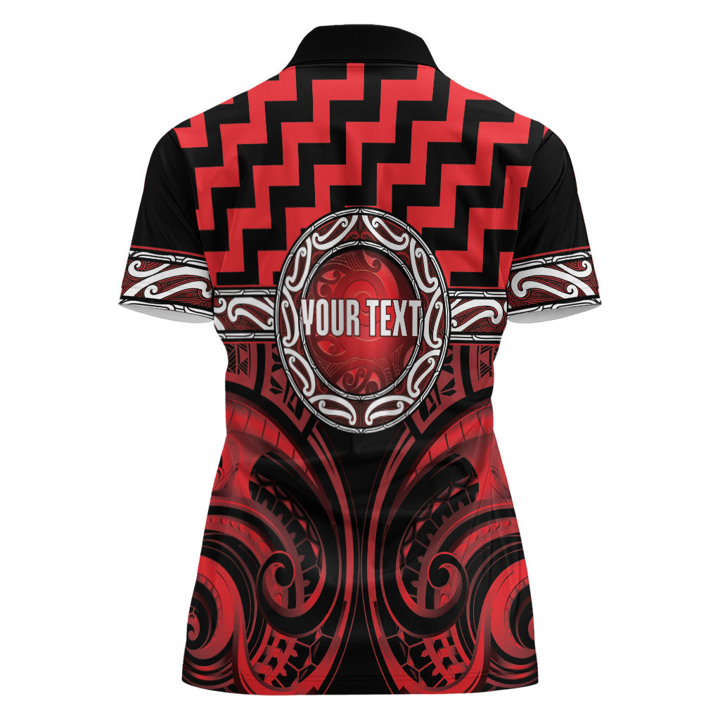 Aotearoa Ngapuhi Personalised Women Polo Shirt Maori Iwi Poutama Puhoro Tattoo