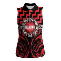Aotearoa Ngapuhi Personalised Women Sleeveless Polo Shirt Maori Iwi Poutama Puhoro Tattoo