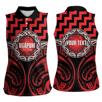 Aotearoa Ngapuhi Personalised Women Sleeveless Polo Shirt Maori Iwi Poutama Puhoro Tattoo