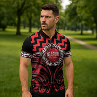 Aotearoa Ngapuhi Personalised Zipper Polo Shirt Maori Iwi Poutama Puhoro Tattoo