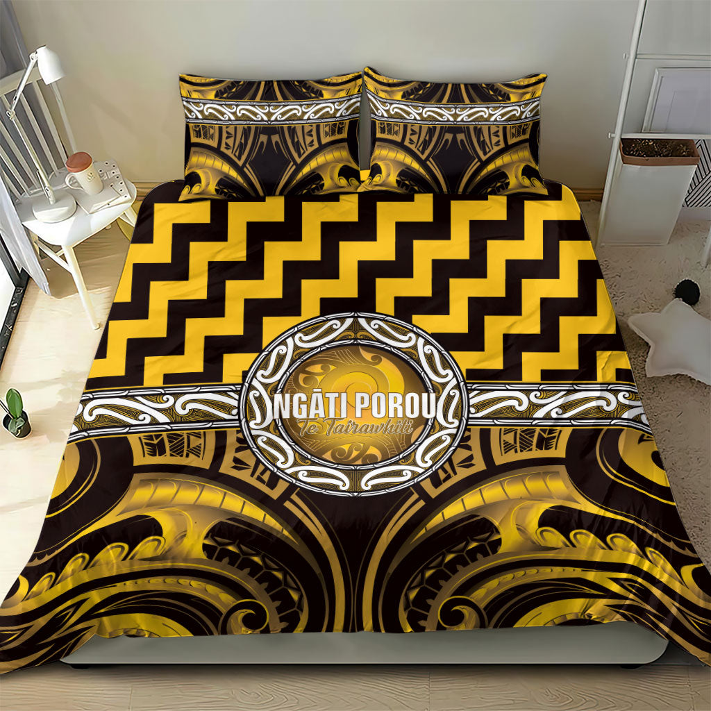 Aotearoa Ngati Porou Bedding Set Maori Iwi Poutama Puhoro Tattoo