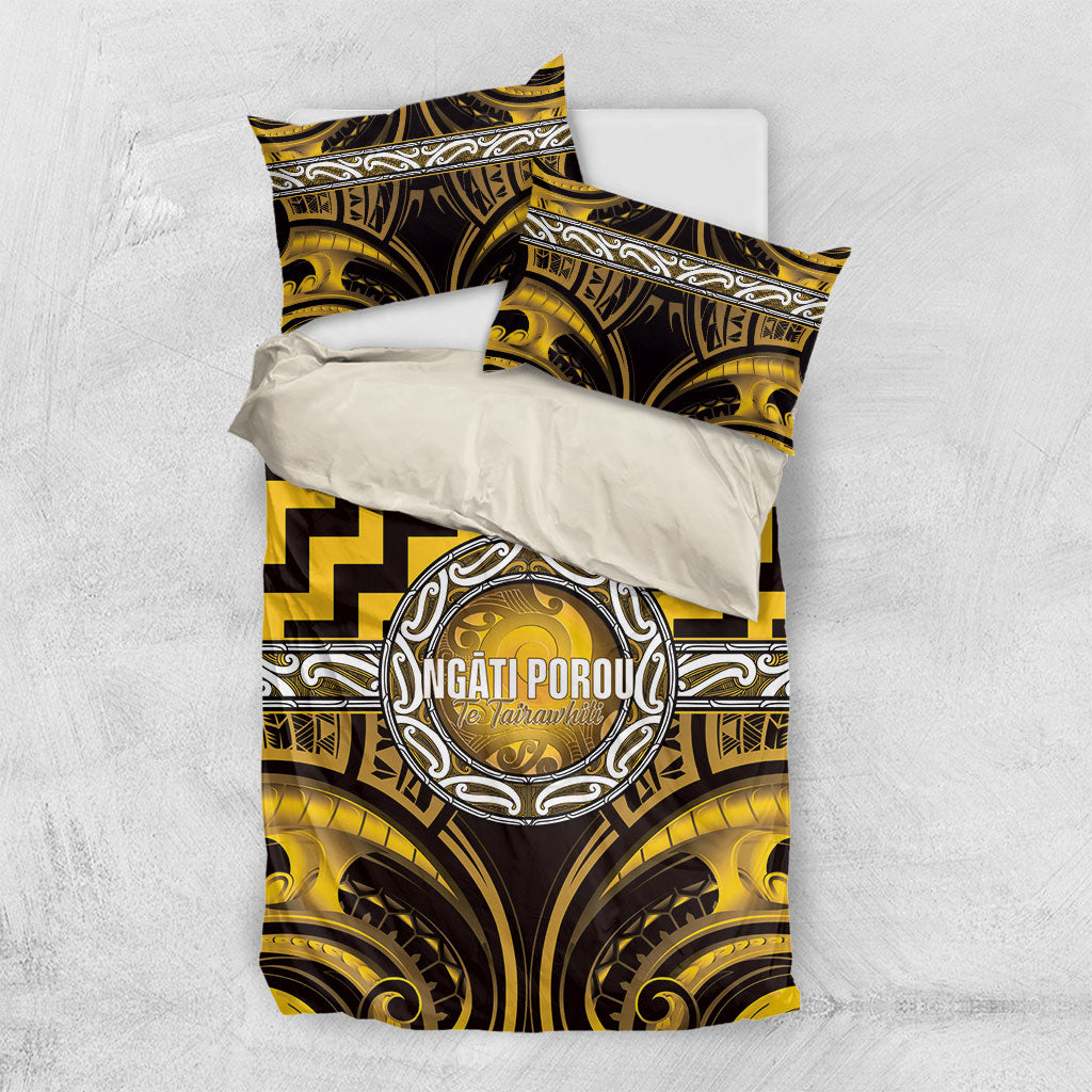 Aotearoa Ngati Porou Bedding Set Maori Iwi Poutama Puhoro Tattoo