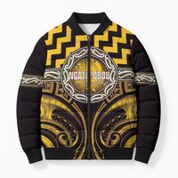 Aotearoa Ngati Porou Personalised Bomber Puffer Jacket Maori Iwi Poutama Puhoro Tattoo
