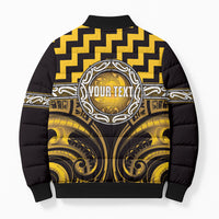 Aotearoa Ngati Porou Personalised Bomber Puffer Jacket Maori Iwi Poutama Puhoro Tattoo