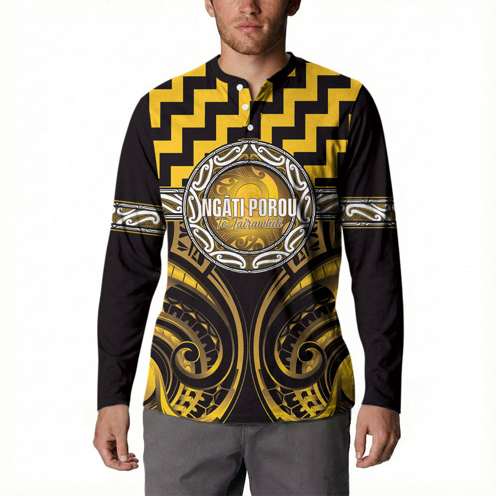 Aotearoa Ngati Porou Personalised Button Sweatshirt Maori Iwi Poutama Puhoro Tattoo
