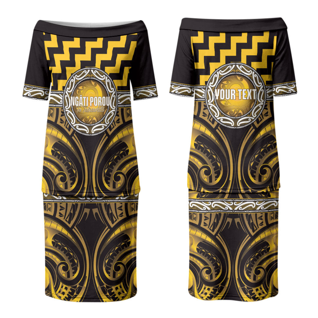 Aotearoa Ngati Porou Personalised Couples Matching Puletasi and Hawaiian Shirt Maori Iwi Poutama Puhoro Tattoo