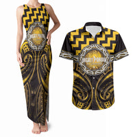 Aotearoa Ngati Porou Personalised Couples Matching Tank Maxi Dress and Hawaiian Shirt Maori Iwi Poutama Puhoro Tattoo