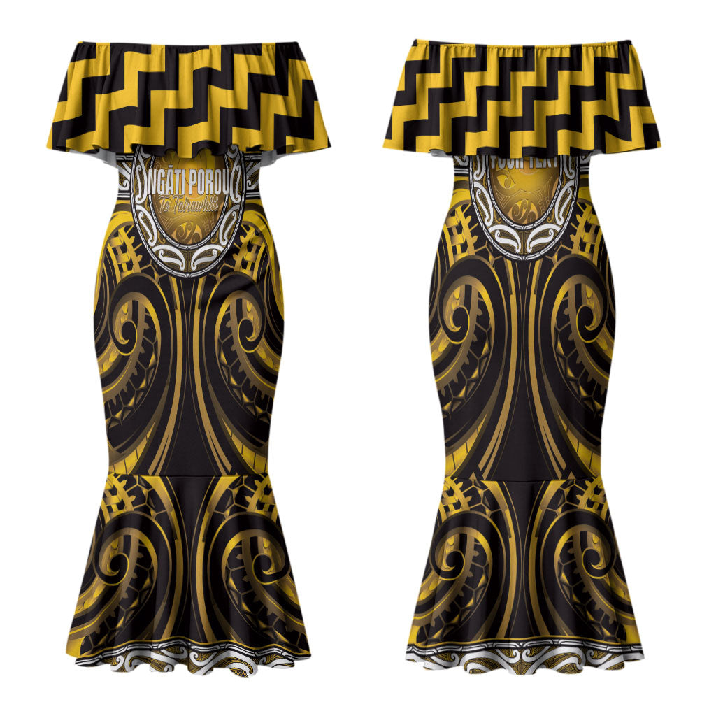 Aotearoa Ngati Porou Personalised Family Matching Mermaid Dress and Hawaiian Shirt Maori Iwi Poutama Puhoro Tattoo