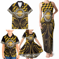 Aotearoa Ngati Porou Personalised Family Matching Tank Maxi Dress and Hawaiian Shirt Maori Iwi Poutama Puhoro Tattoo