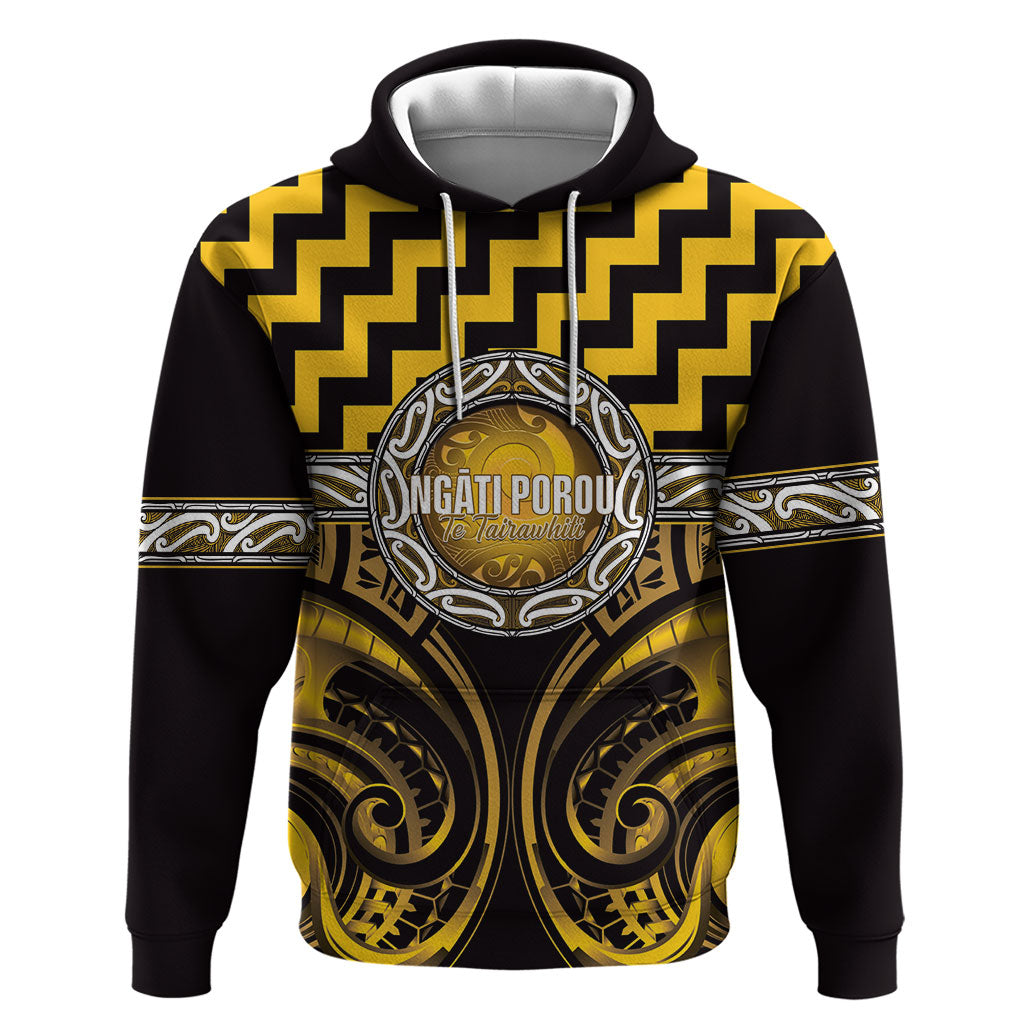 Aotearoa Ngati Porou Personalised Hoodie Maori Iwi Poutama Puhoro Tattoo