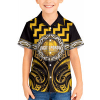 Aotearoa Ngati Porou Personalised Kid Hawaiian Shirt Maori Iwi Poutama Puhoro Tattoo