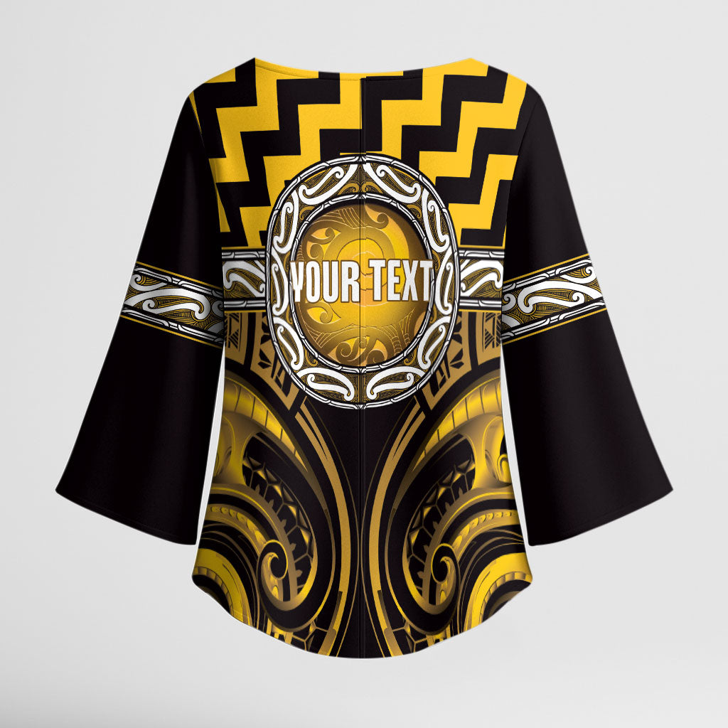 Aotearoa Ngati Porou Personalised Kimono Sleeve Blouse Maori Iwi Poutama Puhoro Tattoo