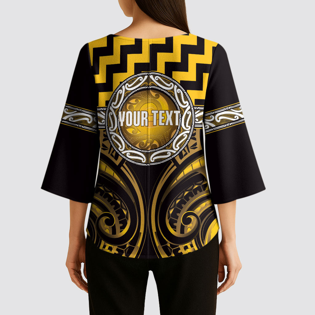 Aotearoa Ngati Porou Personalised Kimono Sleeve Blouse Maori Iwi Poutama Puhoro Tattoo