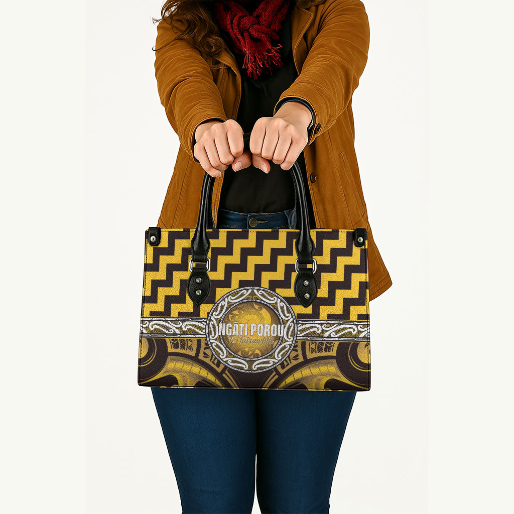 Aotearoa Ngati Porou Leather Bag Maori Iwi Poutama Puhoro Tattoo