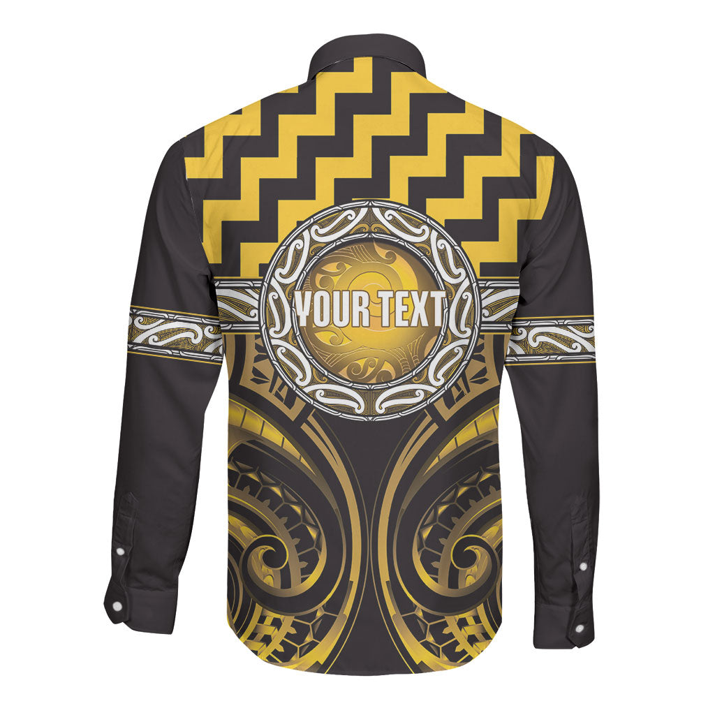 Aotearoa Ngati Porou Personalised Long Sleeve Button Shirt Maori Iwi Poutama Puhoro Tattoo
