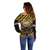 Aotearoa Ngati Porou Personalised Off Shoulder Sweater Maori Iwi Poutama Puhoro Tattoo