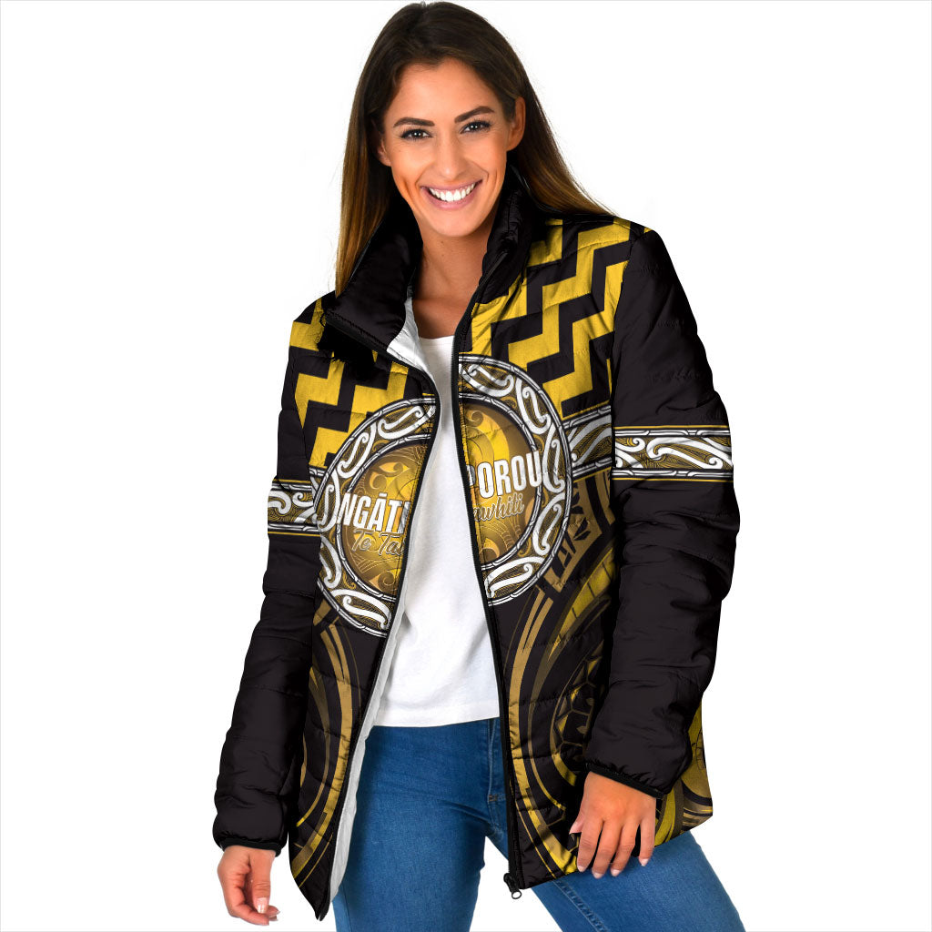 Aotearoa Ngati Porou Personalised Padded Jacket Maori Iwi Poutama Puhoro Tattoo