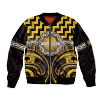 Aotearoa Ngati Porou Personalised Sleeve Zip Bomber Jacket Maori Iwi Poutama Puhoro Tattoo