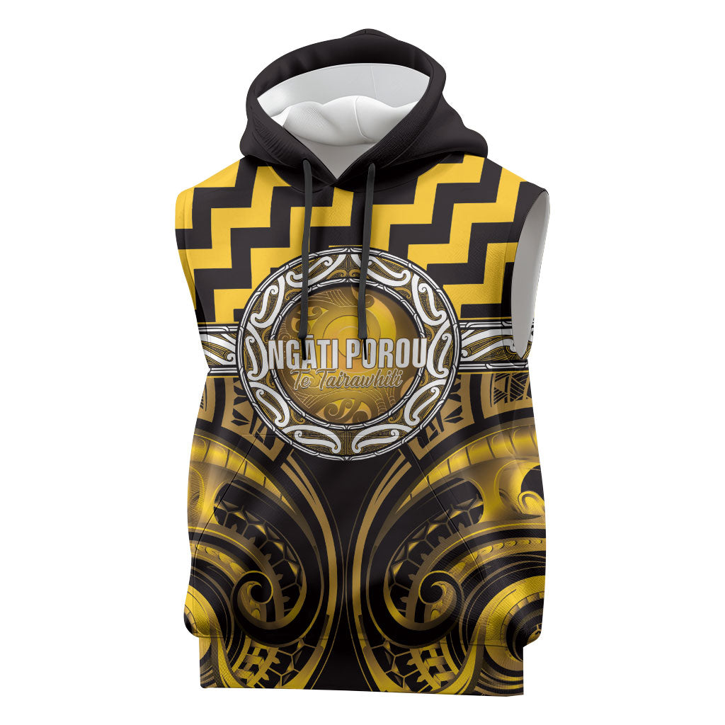 Aotearoa Ngati Porou Personalised Sleeveless Hoodie Maori Iwi Poutama Puhoro Tattoo