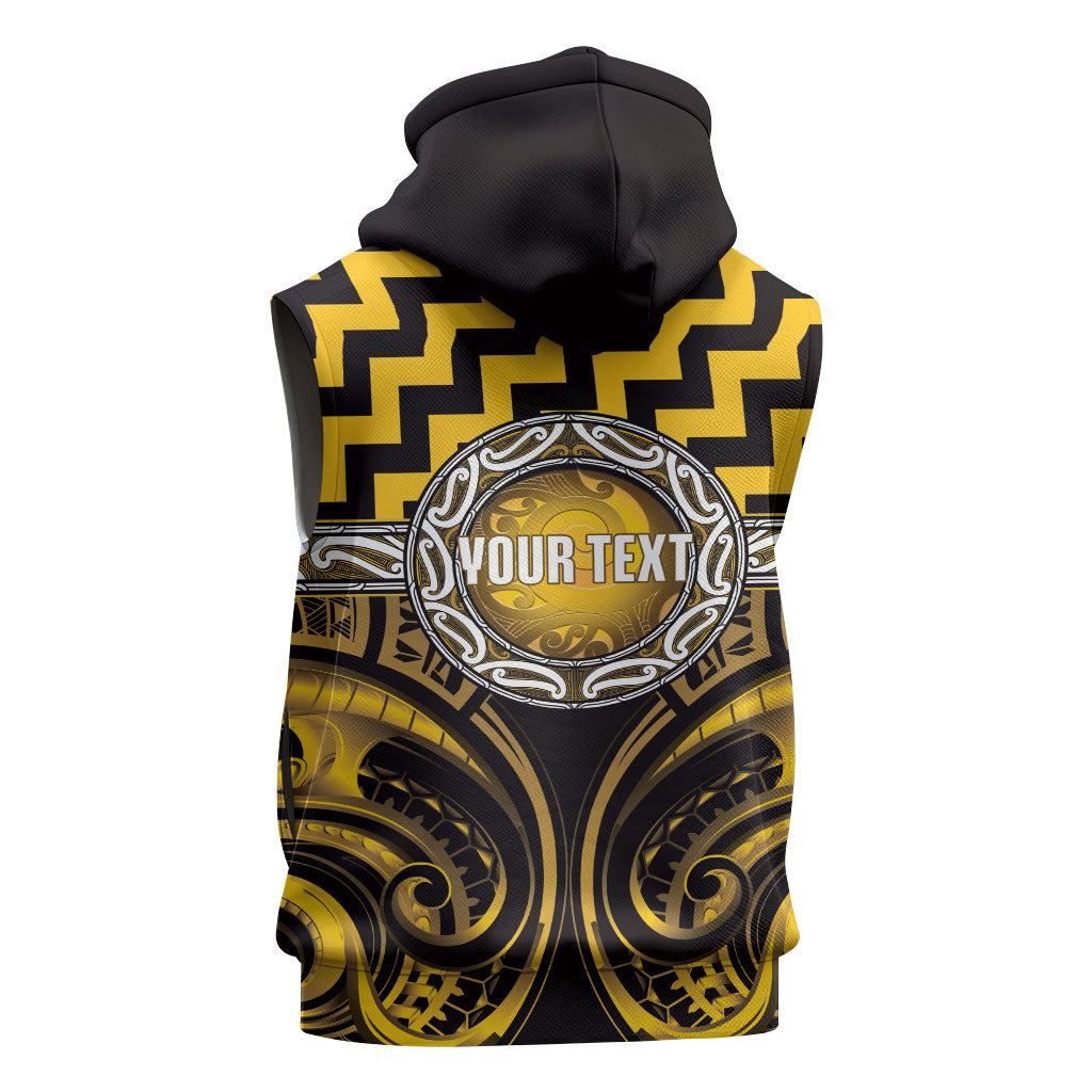 Aotearoa Ngati Porou Personalised Sleeveless Zip Hoodie Maori Iwi Poutama Puhoro Tattoo
