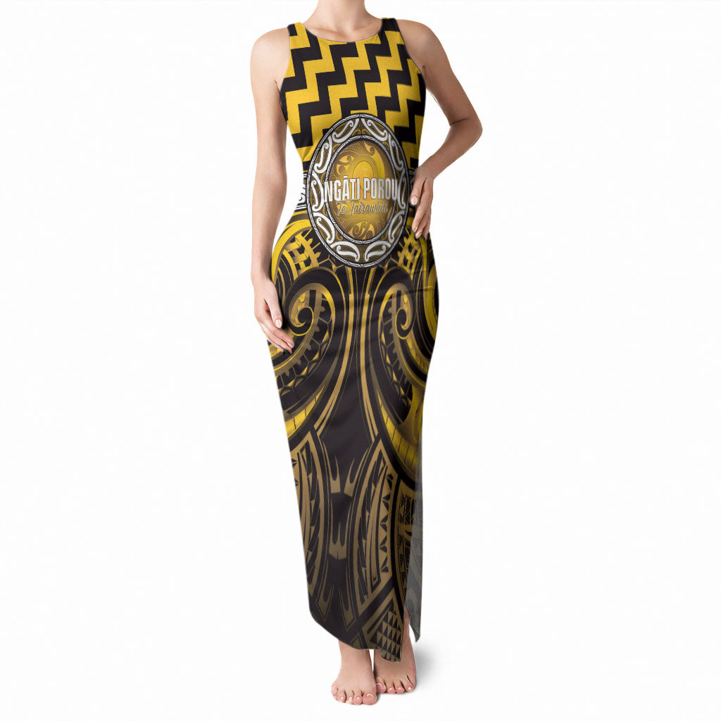 Aotearoa Ngati Porou Personalised Tank Maxi Dress Maori Iwi Poutama Puhoro Tattoo