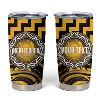 Aotearoa Ngati Porou Personalised Tumbler Cup Maori Iwi Poutama Puhoro Tattoo