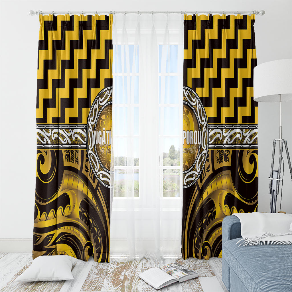 Aotearoa Ngati Porou Window Curtain Maori Iwi Poutama Puhoro Tattoo