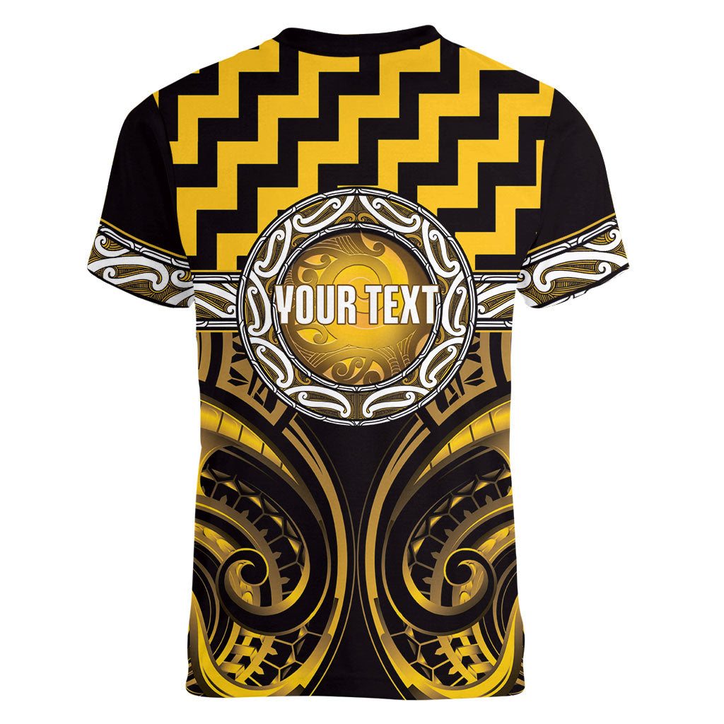 Aotearoa Ngati Porou Personalised Women V-Neck T-Shirt Maori Iwi Poutama Puhoro Tattoo