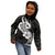 Polynesia Kid Hoodie Plumeria With Tribal Pattern Black Vibes LT14 - Polynesian Pride